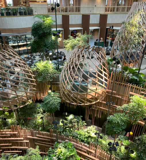 This image highlights the indoor greenery at parkroyal marina bay